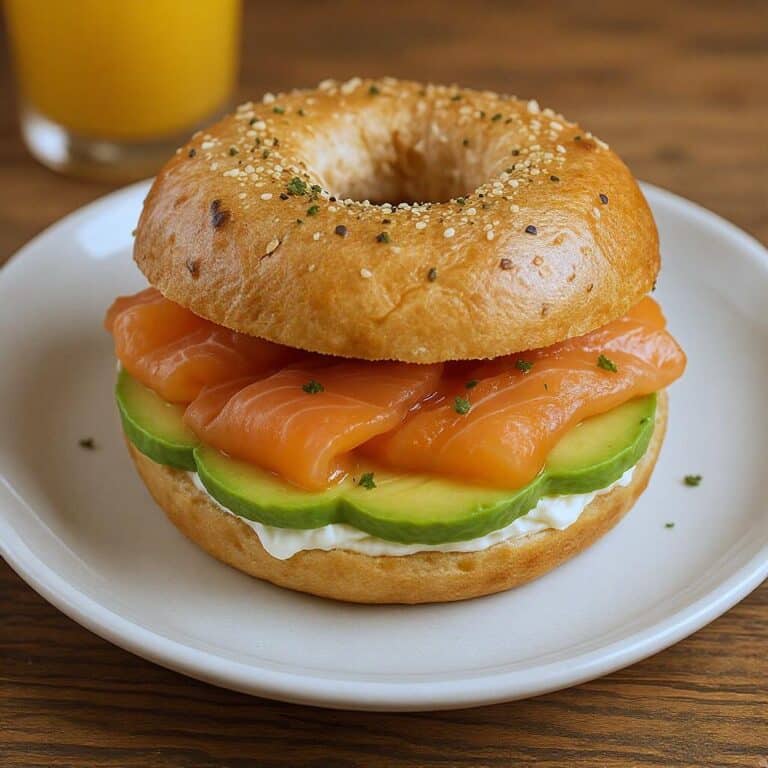 Served cottage cheese protein bagel with toppings