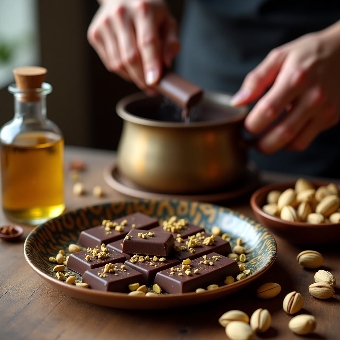 Ingredients for Dubai pistachio chocolate bar