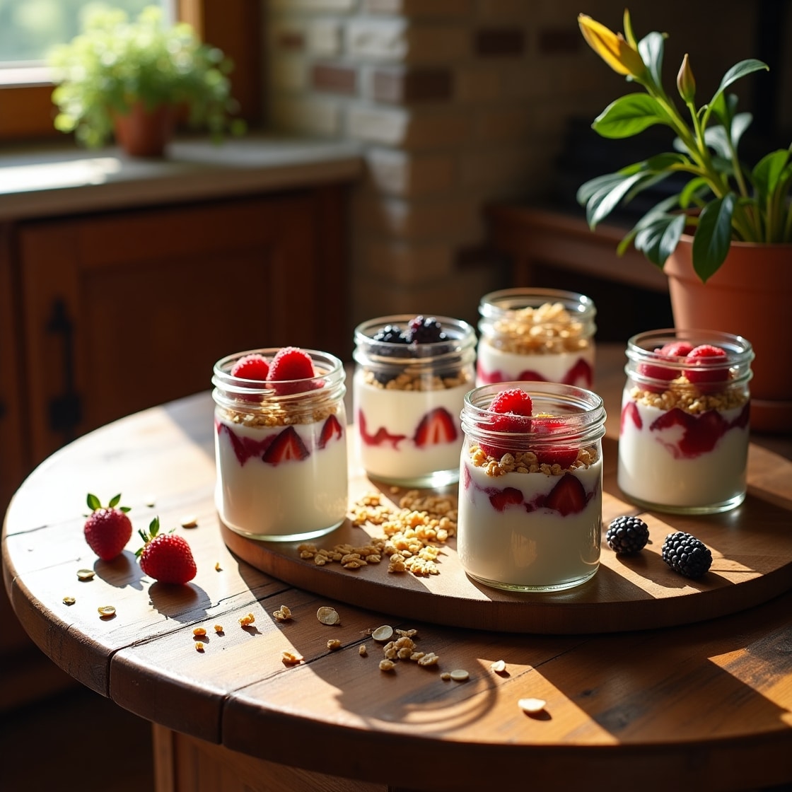 Ingredients for healthy Greek yogurt desserts