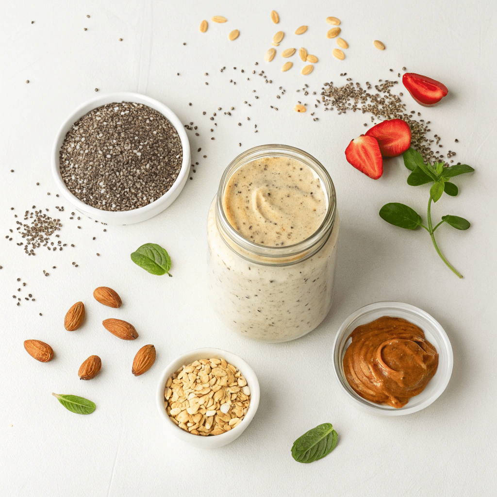 Ingredients for making protein overnight oats