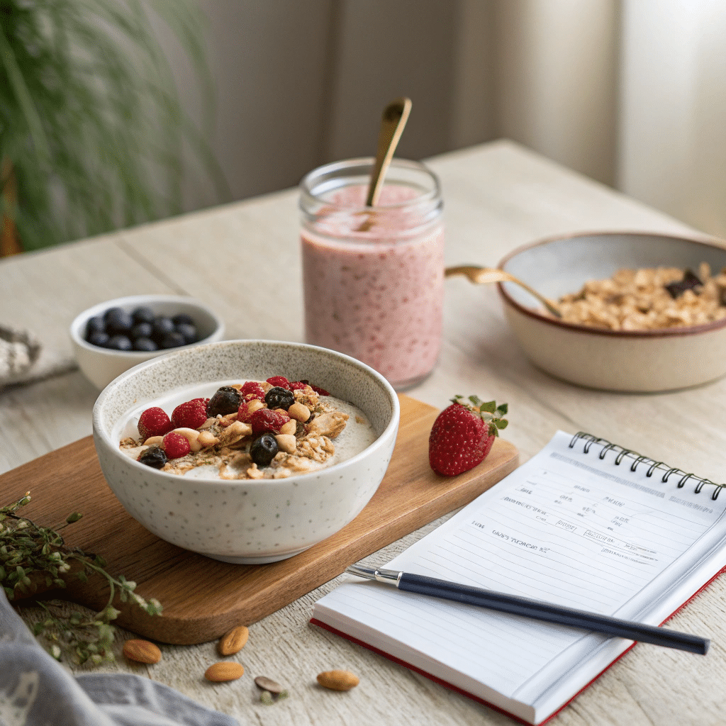  healthy breakfast overnight oats with yogurt