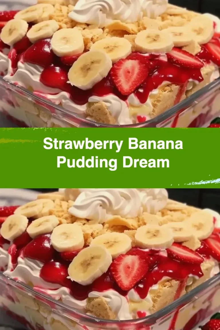 Delicious strawberry banana pudding in a glass topped with fresh fruit