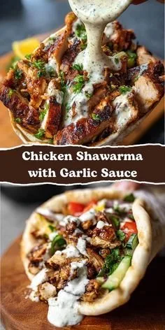 Chicken Shawarma with Garlic Sauce 2 Chicken Shawarma with Garlic Sauce