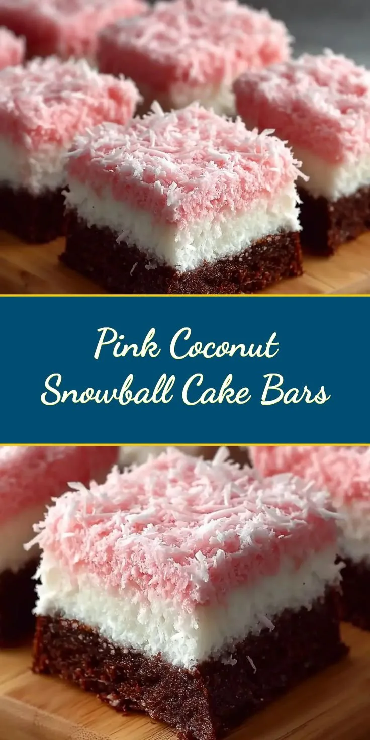 Pink Coconut Snowball Cake Bars 2 Pink Coconut Snowball Cake Bars