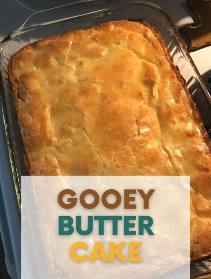 Delicious homemade Gooey Butter Cake served on a plate