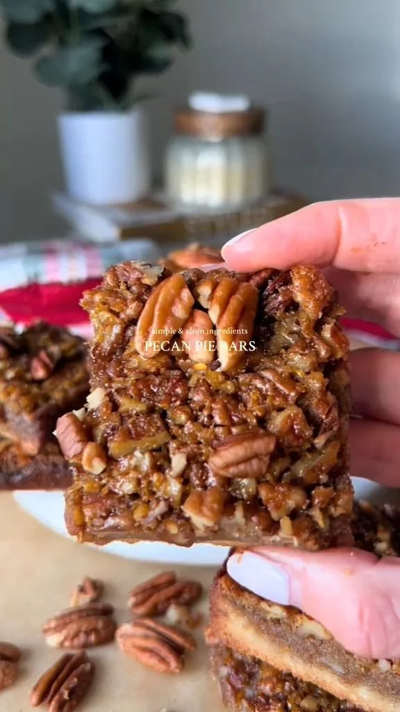 Delicious Keto Pecan Squares made with low-carb ingredients.