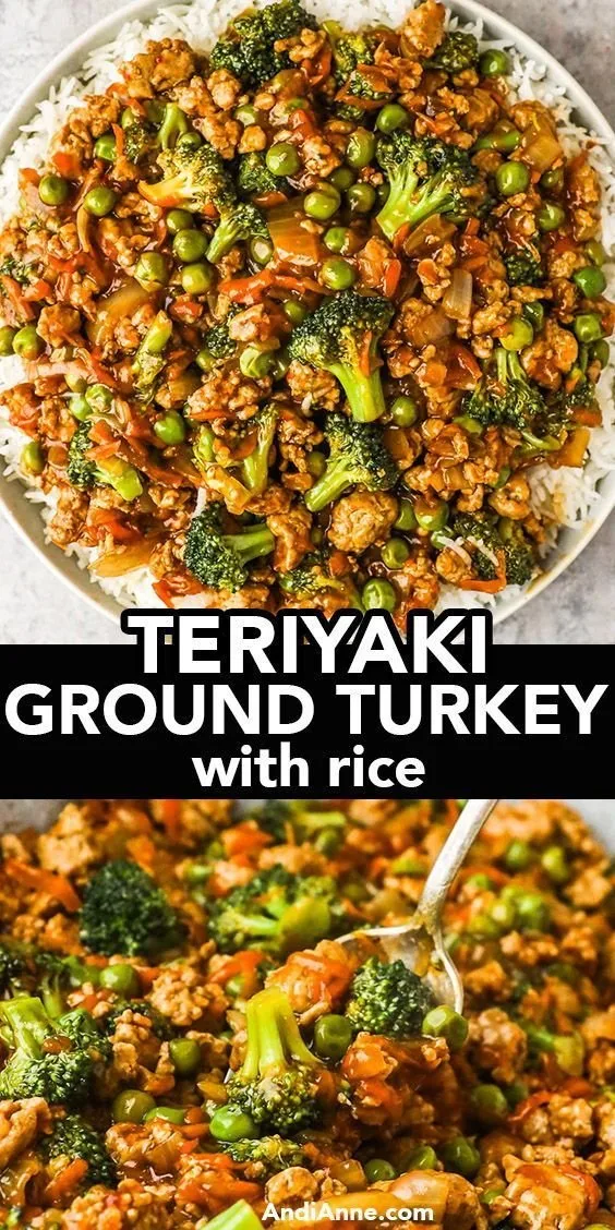 Teriyaki Ground Turkey with Broccoli and Peas 2 Teriyaki Ground Turkey with Broccoli and Peas