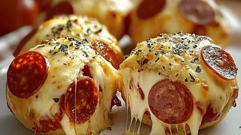 Delicious Pepperoni Pizza Bombs filled with cheese and pepperoni