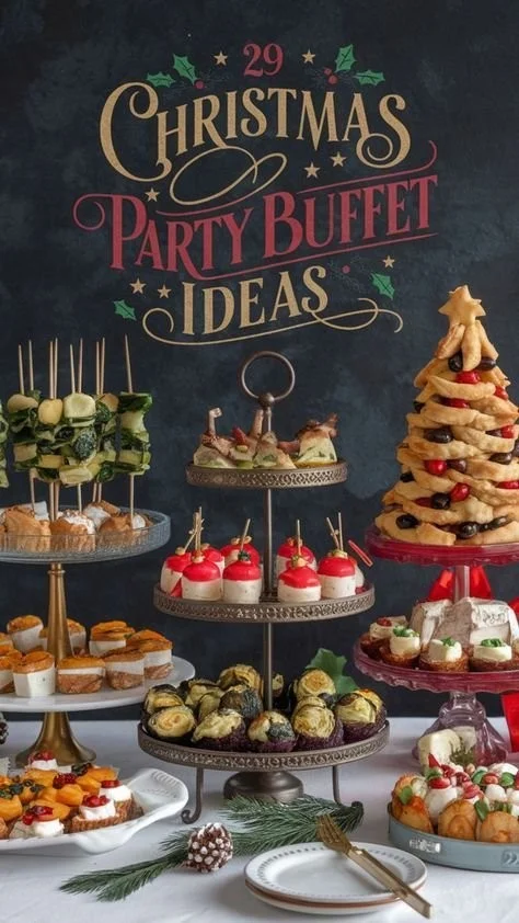 Ultimate Christmas party buffet featuring easy food ideas for a crowd