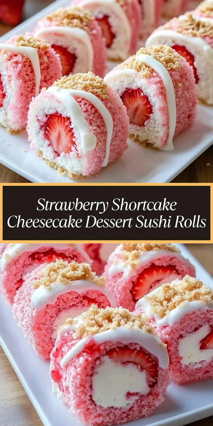 No-Bake Strawberry Shortcake Cheesecake Rolls 2 No-Bake Strawberry Shortcake Cheesecake Rolls