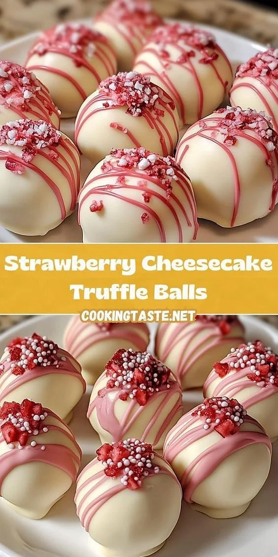 Strawberry Cheesecake Truffle Balls 2 Strawberry Cheesecake Truffle Balls