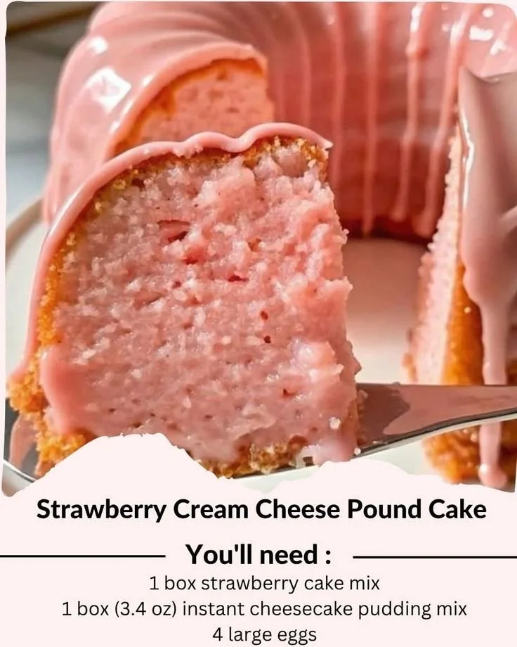 Strawberry Cream Cheese Pound Cake 2 Strawberry Cream Cheese Pound Cake