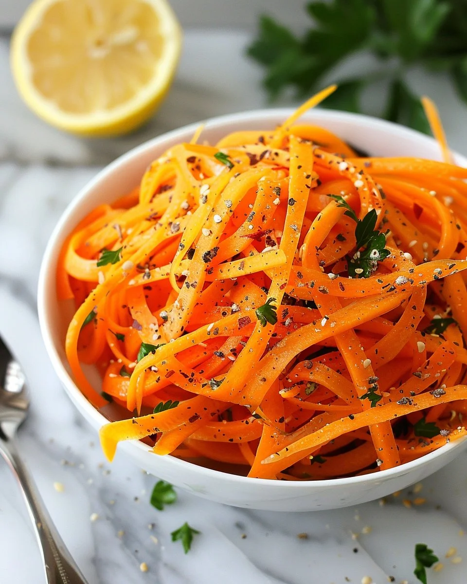 Raw Carrot Ribbon Salad 2 Raw Carrot Ribbon Salad